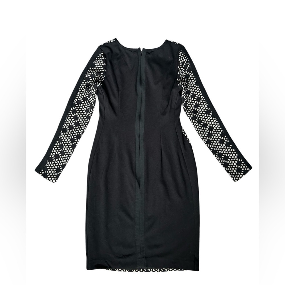 Vince Camuto Elegant black midi dress with square mesh cutout design size 6 - Picture 5 of 9